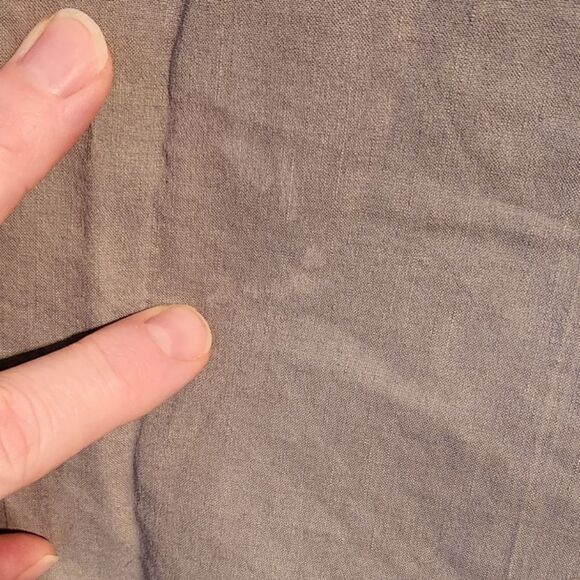 Eileen Fisher Pants‎ Linen Gray Wide Straight Leg Button Tab Pockets Small 4 - Picture 8 of 14